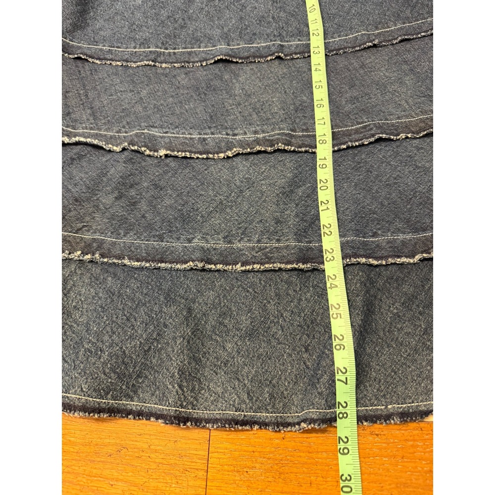 Roper Denim Skirt Women's Size L Tiered Ruffle Blue Elastic Waist Boho Western - Picture 3 of 6
